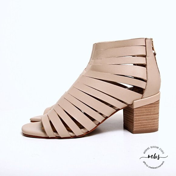 Vintage Foundry Co. Eleanor Leather Sandals Cream Women Size 8.5 - Picture 4 of 12